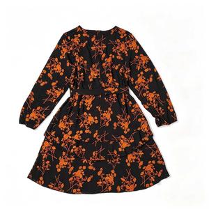 Nouvelle Robe Longue Décontractée pour Femme 2026 de Haute Qualité avec Décoration Feuille d'Érable, Manches Longues et Col en V – Service Direct Usine - Product Image 4