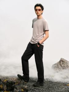 Pantalon pour homme à fermeture éclair centrale, séchage rapide, résistant à l'usure, respirant, coupe droite ajustée, pour sports de plein air - Product Image 5