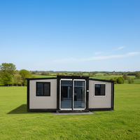 Maison conteneur extensible à double aile, résistante au feu, avec cuisine séparée, salon, zones de sport, structure en acier, design contemporain