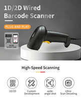 Escáner de Código de Barras QR HC-700 Portátil con Cable PS/2, Lector Automático 1D 2D para Tiendas, Supermercados y Almacenes, en Stock, 1 Año de Garantía
