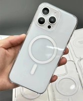 Mode trois bords Pack dur PC coque de téléphone haute qualité magnétique couverture Mobile Transparent Anti-jaune étui pour iPhone 16 15 14