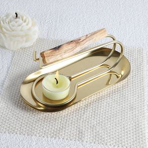 Support créatif en acier inoxydable pour Palo Santo, brûleur de sauge, bougies aromatiques, diffuseur fonctionnel et porte-encens - Product Image 4