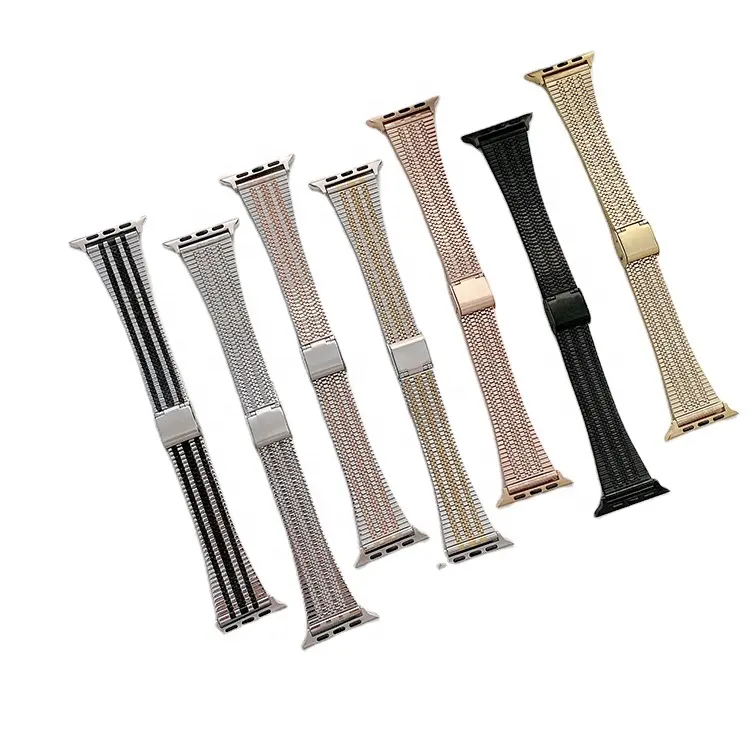 Stainless Steel Apple Watch Band Slender Wrist Watch Strap for iWatch Milanese Metal Apple Watch Band