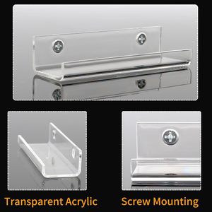 Étagère murale flottante en acrylique transparent poli, écologique et moderne Jansburg, orientation 180° <span class=keywords><strong>pour</strong></span> l'affichage de <span class=keywords><strong>disques</strong></span> <span class=keywords><strong>vinyles</strong></span> - Product Image 3