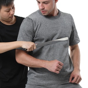 T-<span class=keywords><strong>shirt</strong></span> de sécurité pour homme à manches longues, en tricot uni, résistant aux coupures, <span class=keywords><strong>anti</strong></span>-coupures, respirant, protection contre les piqûres - Product Image 3