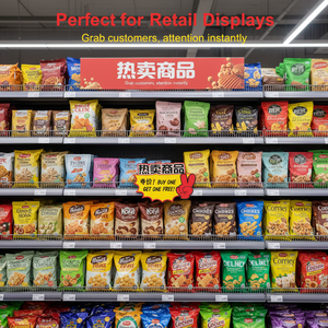 Customizable supermarket promotional billboards with <b>colorful</b> <b>explosion</b> stickers, different fonts, made of PVC plastic. - Product Image 5