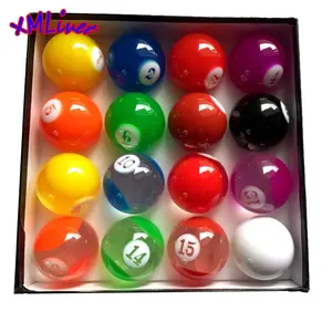 Xmlivet Complete Set Transparante Kleurrijke Biljart ballen 57.25mm Internationale Standaard Pool spel ballen Hars voor biljart