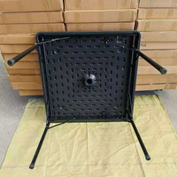 Meubles de salle à manger d'extérieur modernes, table d'extérieur pour hôtel, couleur noire, HDPE, table pliante en plastique pour fête, vente en gros