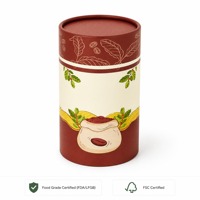 Tube en papier kraft biodégradable de qualité alimentaire personnalisé pour l'emballage des grains de café, conteneur cylindrique hermétique, écologique, logo personnalisé