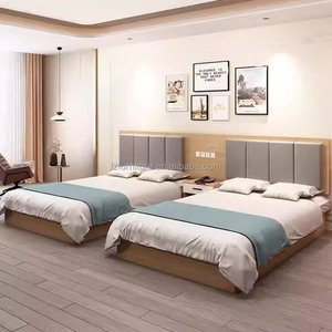 Juego de Muebles de Dormitorio Modernos para Hotel de 3 Estrellas, Cama con Estructura de Madera y Cabecera Tapizada, Mesitas de Noche, Mueble para TV y Armario en Venta - Product Image 2