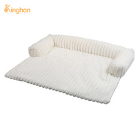 Coussin-lit Kinghon en velours côtelé moelleux pour chien et chat, coussin de canapé chaud d'hiver avec housse amovible, emballé en boîte, pour chiens de taille moyenne/grande