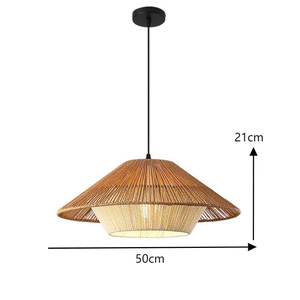 <span class=keywords><strong>Lampada</strong></span> da soffitto in tessuto <span class=keywords><strong>a</strong></span> <span class=keywords><strong>sospensione</strong></span> intrecciata <span class=keywords><strong>a</strong></span> mano <span class=keywords><strong>lampada</strong></span> in <span class=keywords><strong>Rattan</strong></span> per decorazione di ristoranti di casa Hotel - Product Image 2