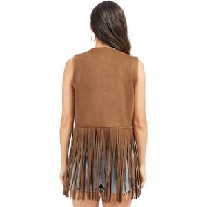 เสื้อกั๊กฮิปปี้คาวเกิร์ลหนังกลับแต่งพู่สำหรับผู้หญิงเสื้อสไตล์วินเทจยุค70s ออกแบบได้ตามต้องการมีแขนยาวและแขนสั้นด้านนอกเป็น S-XXL - Product Image 2