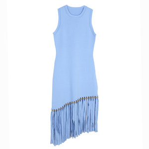 Vestido Ajustado sin Mangas con Dobladillo de Flecos para Mujer - Vestidos de Fiesta con Detalles de Cuentas Multicolores, Moda Sehe - Product Image 6
