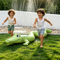 Arroseur gonflable en forme de crocodile en PVC épaissi, jouet d'arrosage pour enfants, idéal pour l'extérieur en été dans le jardin et la pelouse