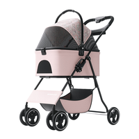 Poussette de luxe légère en tissu pour animaux de compagnie, pliable, pour chiens de petite, moyenne et grande taille, poussette Teddy personnalisable, chariot détachable, vente en gros