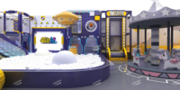 Parc d'aventure avec trampolines, fabriqué sur mesure, parcours ninja, toboggan, escalade, aire de jeux intérieure pour enfants