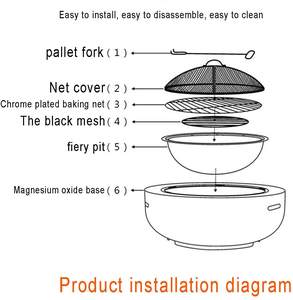 <span class=keywords><strong>2026</strong></span> sıcak satış yuvarlak açık magnieoxide oksit ateş çukuru ahşap yanan Metal bahçe veranda ısıtıcı kase şekline mangal barbekü ızgara - Product Image 6