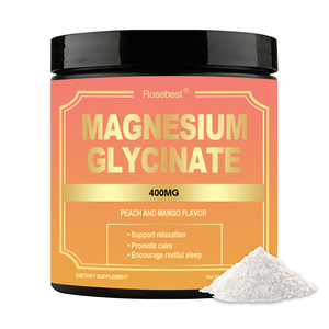 GMP Certified OEM Private Label Natural Peach and Mango Flavor 400mg Vegan Organic <strong>Magnesium</strong> Glycinate Powder Supplement - Product Image 1