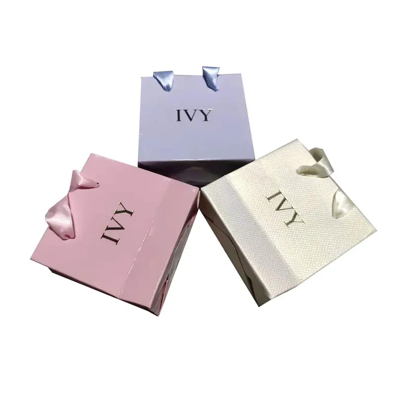 Luxury ribbon handle boutique shopping packaging customized printed euro tote paper craft gift bags with logo