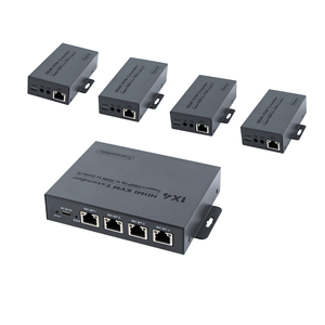 ตัวแยกสัญญาณ <span class=keywords><strong>HDMI</strong></span> KVM แบบขยายระยะ 200 ม. 1x4 ช่องสัญญาณส่ง 1 ช่องสัญญาณรับ 2/3/4 ช่องสัญญาณ ผ่านสายเคเบิลอีเธอร์เน็ต CAT5E/6 สูงสุด 656 ฟุต พร้อมรีโมทอินฟราเรด ควบคุมเสียง และรีเซ็ต <span class=keywords><strong>HDMI</strong></span> Loop - Product Image 6