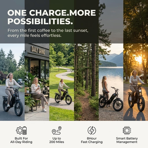 Bicicleta Eléctrica Resistente con Llantas Anchas de 48V, Diseño Step-Thru, para Desplazamientos Urbanos Diarios, Rendimiento Confiable, Capacidad de Carga de 330 lb, 7 Velocidades - Product Image 6