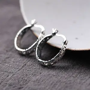 S925 sterling silver vintage earrings for women antique fashion jewelry silver jewelry give women gifts silver earrings