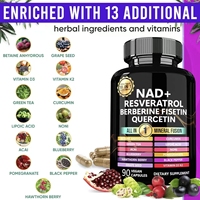 Capsules NAD tout-en-un Vitahealthy Private Label Factory 18 en 1 avec Resvératrol, Berbérine, Fisetine, Quercétine et fusion minérale