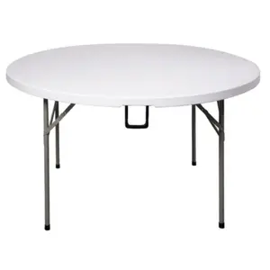 โต๊ะพลาสติกสีขาวแบบพับได้สำหรับงานเลี้ยงสังสรรค์กลางแจ้งปรับได้สำหรับปิกนิกรับประทานชาเครื่องดื่ม
