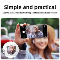 Support magnétique pour téléphone portable avec miroir selfie, outil auxiliaire haute définition pour caméra arrière, miroir de beauté portable