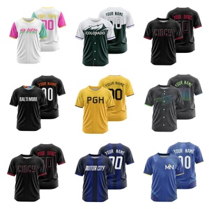 Maillot de baseball personnalisé, chemise de softball imprimée avec votre <span class=keywords><strong>nom</strong></span> et votre numéro, maillot à boutons complets pour hommes/femmes/jeunes - Product Image 1