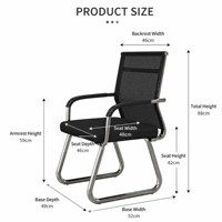 Chaise de conférence ergonomique en maille, confortable et best-seller, idéale pour les bureaux et les immeubles de bureaux
