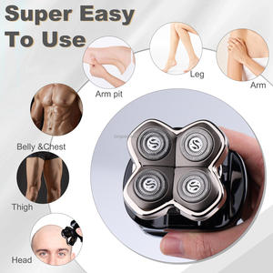 Skull Shaver Carver PRO 4 Cabezales Cuchilla de repuesto Afeitado en seco y húmedo Cabezales giratorios Inoxidable Compatible Pitbull Palm Butterfly Kiss - Product Image 4