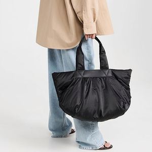 Sac fourre-tout en nylon noir pour femme, grande capacité, fermeture éclair, sac à bandoulière, plusieurs poches, imperméable, résistant à l'eau, été - Product Image 5