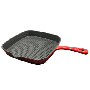 กระทะเหล็กหล่อเคลือบสารกันติดแบบขายส่ง กระทะสเต็ก กระทะเหล็กหล่อเคลือบ กระทะย่างบาร์บีคิวแบบมีร่อง - Product Image 4