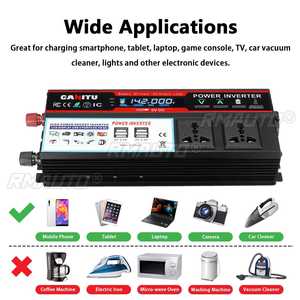 Inversor de Corriente de 6000W con Pantalla LCD, Inversor de Corriente para Automóvil de CC12V/24V a CA110V/220V, 4 Puertos USB, Transformador para Automóvil, Convertidor Automático - Product Image 6