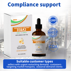 Vente en gros OEM – Complément alimentaire 4-en-1 Vitamine D3 K2 en gouttes pour la santé osseuse – Formule et emballage personnalisés - Product Image 6