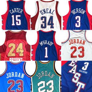 Maglia da Basket All'Ingrosso Migliore Stella Retrò Cucita in Tessuto a Rete Squadre All American 15 Carter 3 Iverson 24 <span class=keywords><strong>Bryant</strong></span> 1 McGrady - Product Image 1