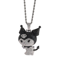 Pendentif Petit Diable en Cuivre et Zircon, Collier Kuromi Unique et Polyvalent au Design Distinctif