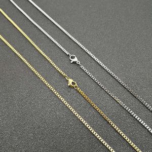 yunnique Unisex Titanium Steel Box <b>Chain</b> Necklace 1.9mm 61cm Gold <b>Silver</b> Color For Men Women Gift Jewelry - Product Image 3