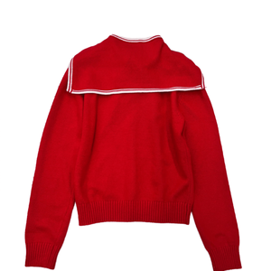 Women Sailor Collar Knit Sweater Long Sleeve Tie Detail Casual Pullover Top Fall Winter Outwear - Product Image 2