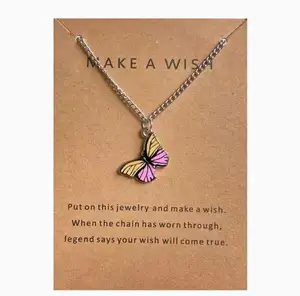Factory direct selling hot selling Bohemian butterfly pendant necklace accessories ins style simple clavicle chain jewelry whole