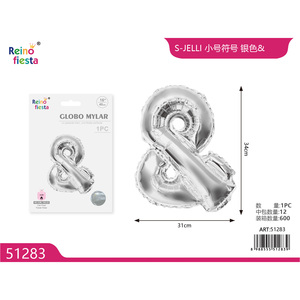 Palloncino in argento Mylar e il simbolo delle decorazioni per eventi di festa per la laurea di addio al nubilato per la festa della mamma include l'elio - Product Image 1
