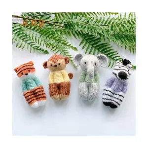 Jouet en tricot pour animaux de la forêt, en tricot de haute qualité, petit Zoo, Mini Jungle, animaux de ferme, jouets