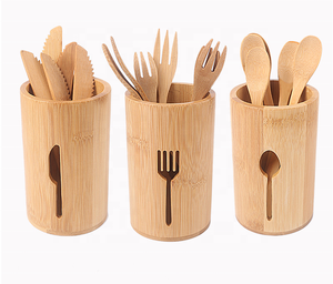 Porta posate da cucina <span class=keywords><strong>Organizer</strong></span> portateria per stoviglie di bambù contenitore contenitore forchette cucchiai coltelli <span class=keywords><strong>Organizer</strong></span> utensili di bambù - Product Image 4