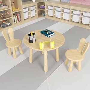 Chaises de maternelle et de crèche en bois, design animal mignon, chaise haute pour bébé, chaise d'étude Lapin, chaises de fête pour enfants - Product Image 1