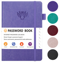 Carnet de mots de passe personnalisé A5, carnet d'adresses, annuaire téléphonique, organiseur de mots de passe en cuir PU avec logo