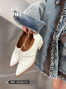 Chaussures habillées en cuir de luxe pour femmes, printemps 2026, avec une tige souple et des talons bas et épais, adaptées aux postes de travail de bureau - Product Image 5