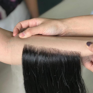 Pelo humano prearrancado, cierre de encaje, tamaños 2*6 4*6 5*5 4*4, todos los tamaños, encaje, cuerpo liso, ondulado, pelo de bebé - Product Image 1