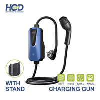 Chargeur EV portable rapide et intelligent HCD avec interfaces Type2/Type1/GBT, puissance réglable 7kW-22kW, EVSE mobile IP65